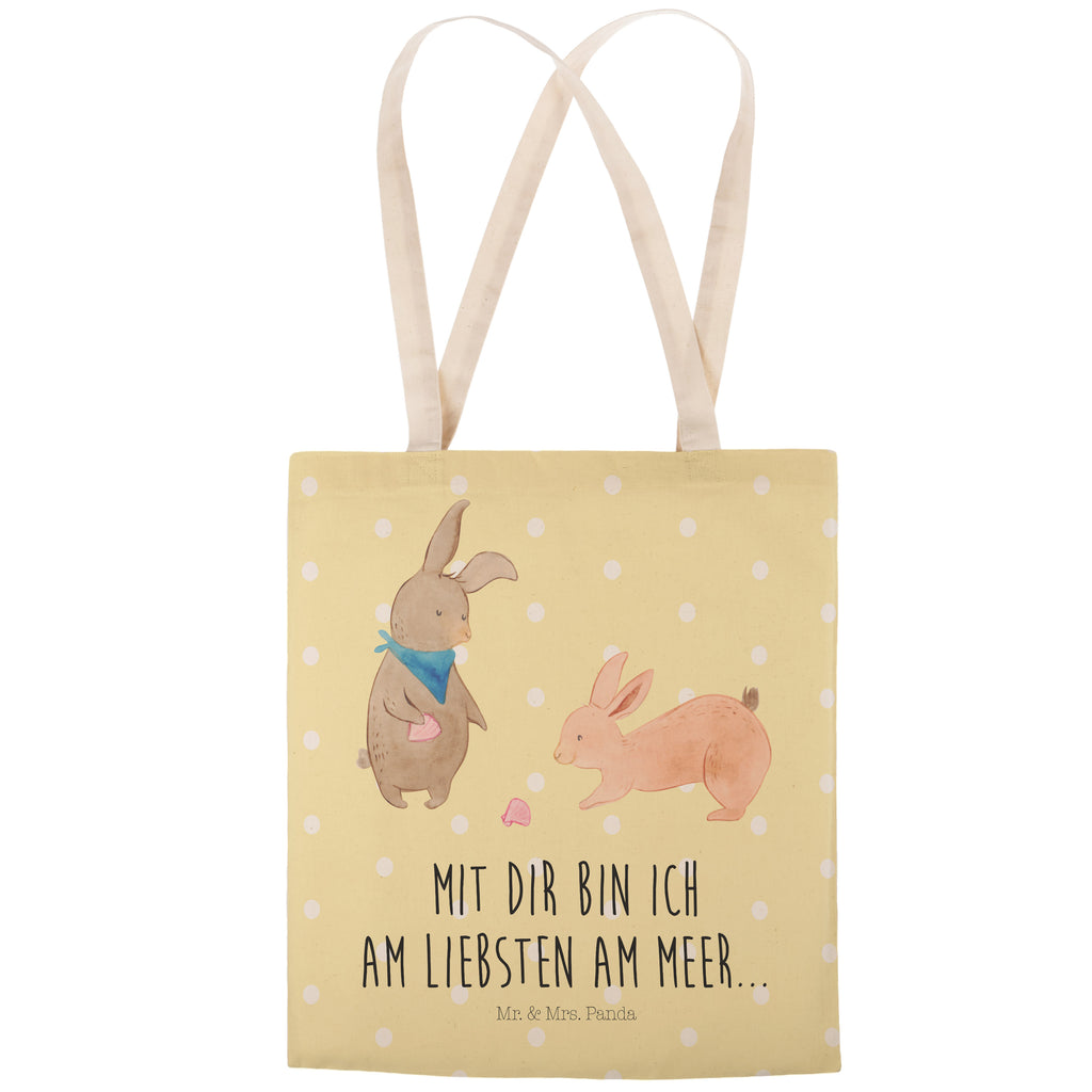 Einkaufstasche Hasen Muschel Tragetasche, Tasche, Beutel, Stofftasche, Baumwolltasche, Umhängetasche, Shopper, Familie, Vatertag, Muttertag, Bruder, Schwester, Mama, Papa, Oma, Opa, Hasen, beste Freundin, Freundin, Freundinnen, best friends, BFF, Muscheln sammeln, Muscheln, Meer