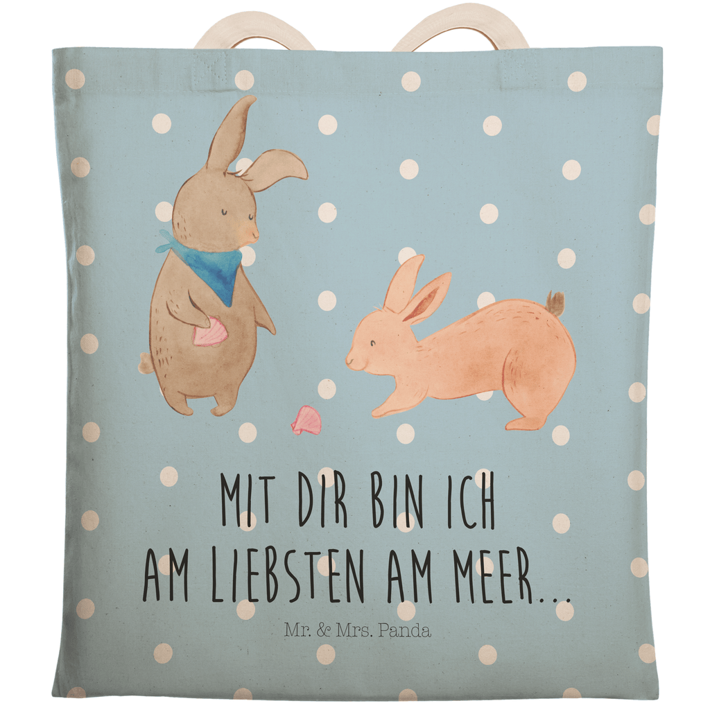 Einkaufstasche Hasen Muschel Tragetasche, Tasche, Beutel, Stofftasche, Baumwolltasche, Umhängetasche, Shopper, Familie, Vatertag, Muttertag, Bruder, Schwester, Mama, Papa, Oma, Opa, Hasen, beste Freundin, Freundin, Freundinnen, best friends, BFF, Muscheln sammeln, Muscheln, Meer