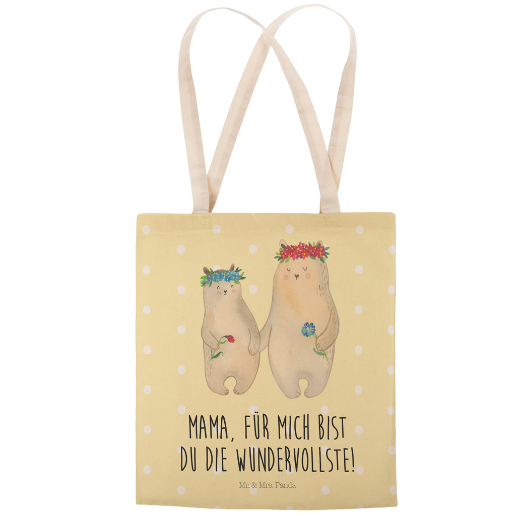 Einkaufstasche Bären mit Blumenkranz Tragetasche, Tasche, Beutel, Stofftasche, Baumwolltasche, Umhängetasche, Shopper, Familie, Vatertag, Muttertag, Bruder, Schwester, Mama, Papa, Oma, Opa, Bär, Bären, Mutter, Mutti, Mami, Lieblingsmensch, Lieblingsmama, beste Mutter, weltbeste Mama, Geschenk Mama. Muttertag, Tochter, Kind, Kinder, Töchter, Family, Vorbild