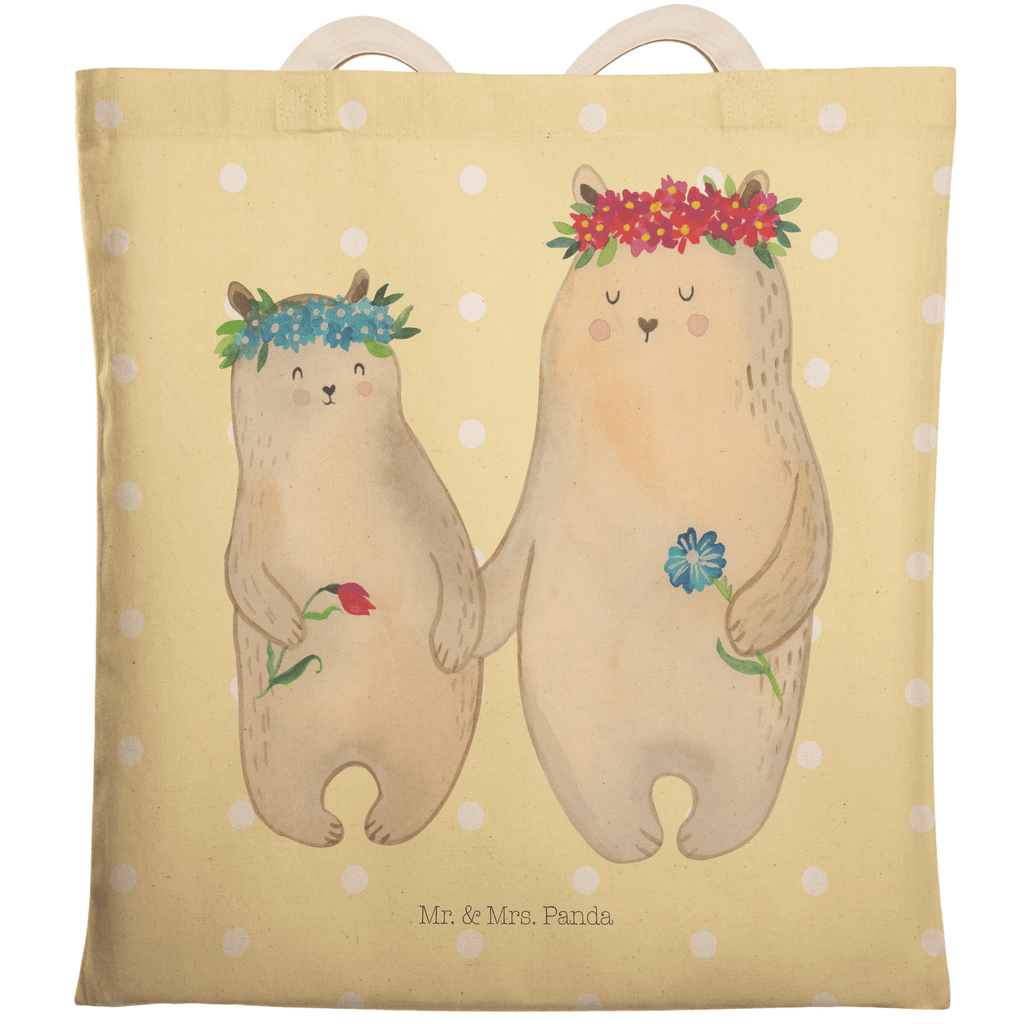 Einkaufstasche Bären mit Blumenkranz Tragetasche, Tasche, Beutel, Stofftasche, Baumwolltasche, Umhängetasche, Shopper, Familie, Vatertag, Muttertag, Bruder, Schwester, Mama, Papa, Oma, Opa, Bär, Bären, Mutter, Mutti, Mami, Lieblingsmensch, Lieblingsmama, beste Mutter, weltbeste Mama, Geschenk Mama. Muttertag, Tochter, Kind, Kinder, Töchter, Family, Vorbild