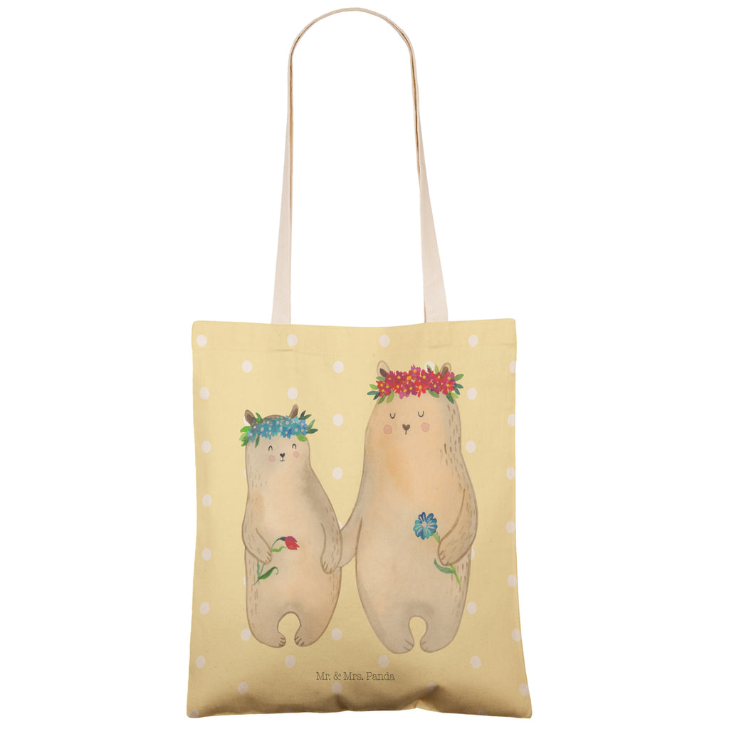 Einkaufstasche Bären mit Blumenkranz Tragetasche, Tasche, Beutel, Stofftasche, Baumwolltasche, Umhängetasche, Shopper, Familie, Vatertag, Muttertag, Bruder, Schwester, Mama, Papa, Oma, Opa, Bär, Bären, Mutter, Mutti, Mami, Lieblingsmensch, Lieblingsmama, beste Mutter, weltbeste Mama, Geschenk Mama. Muttertag, Tochter, Kind, Kinder, Töchter, Family, Vorbild