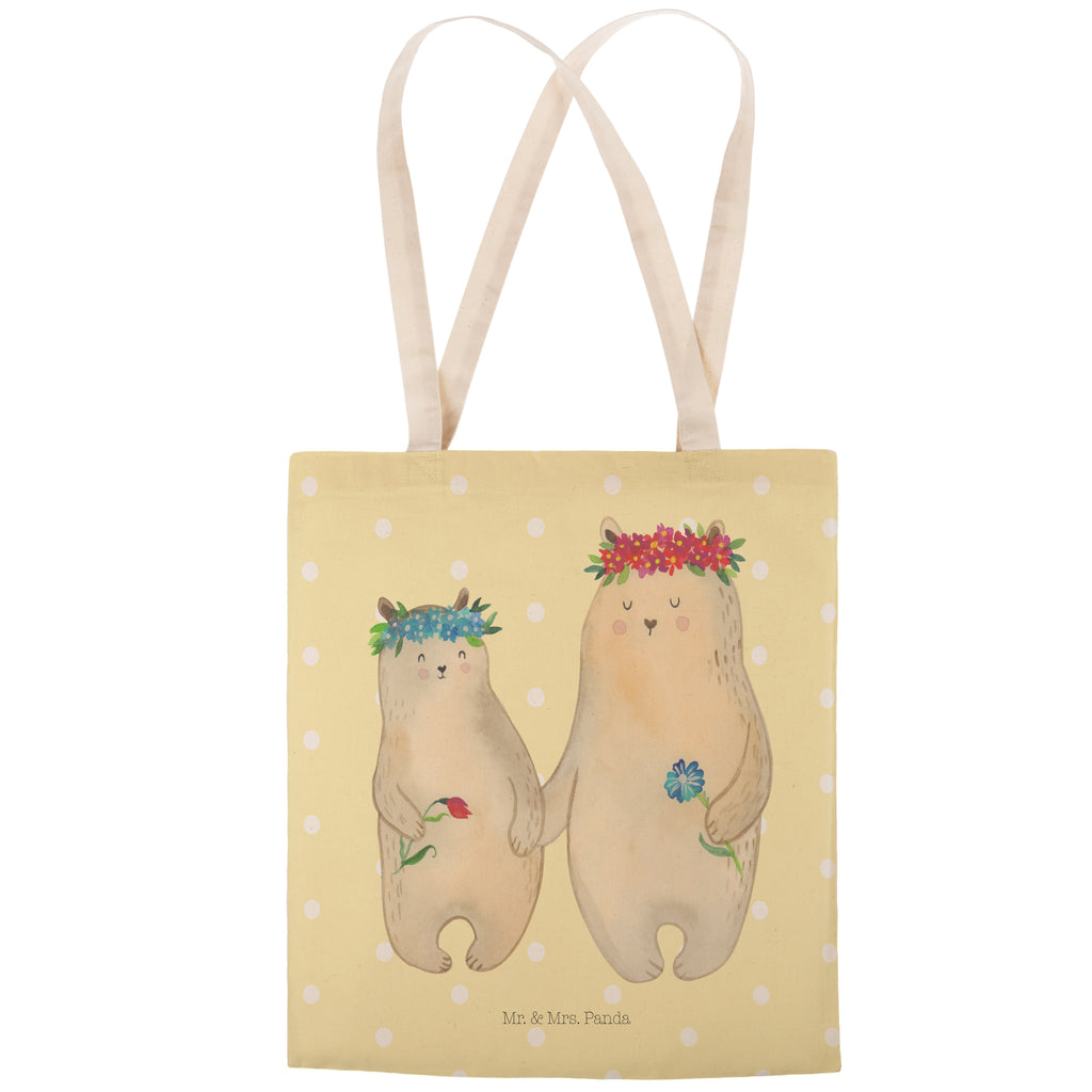 Einkaufstasche Bären mit Blumenkranz Tragetasche, Tasche, Beutel, Stofftasche, Baumwolltasche, Umhängetasche, Shopper, Familie, Vatertag, Muttertag, Bruder, Schwester, Mama, Papa, Oma, Opa, Bär, Bären, Mutter, Mutti, Mami, Lieblingsmensch, Lieblingsmama, beste Mutter, weltbeste Mama, Geschenk Mama. Muttertag, Tochter, Kind, Kinder, Töchter, Family, Vorbild