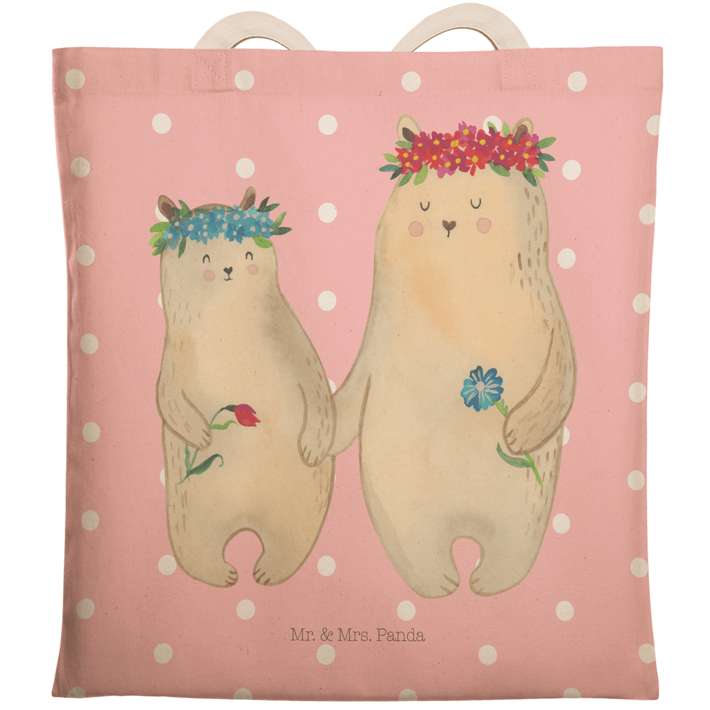 Einkaufstasche Bären mit Blumenkranz Tragetasche, Tasche, Beutel, Stofftasche, Baumwolltasche, Umhängetasche, Shopper, Familie, Vatertag, Muttertag, Bruder, Schwester, Mama, Papa, Oma, Opa, Bär, Bären, Mutter, Mutti, Mami, Lieblingsmensch, Lieblingsmama, beste Mutter, weltbeste Mama, Geschenk Mama. Muttertag, Tochter, Kind, Kinder, Töchter, Family, Vorbild