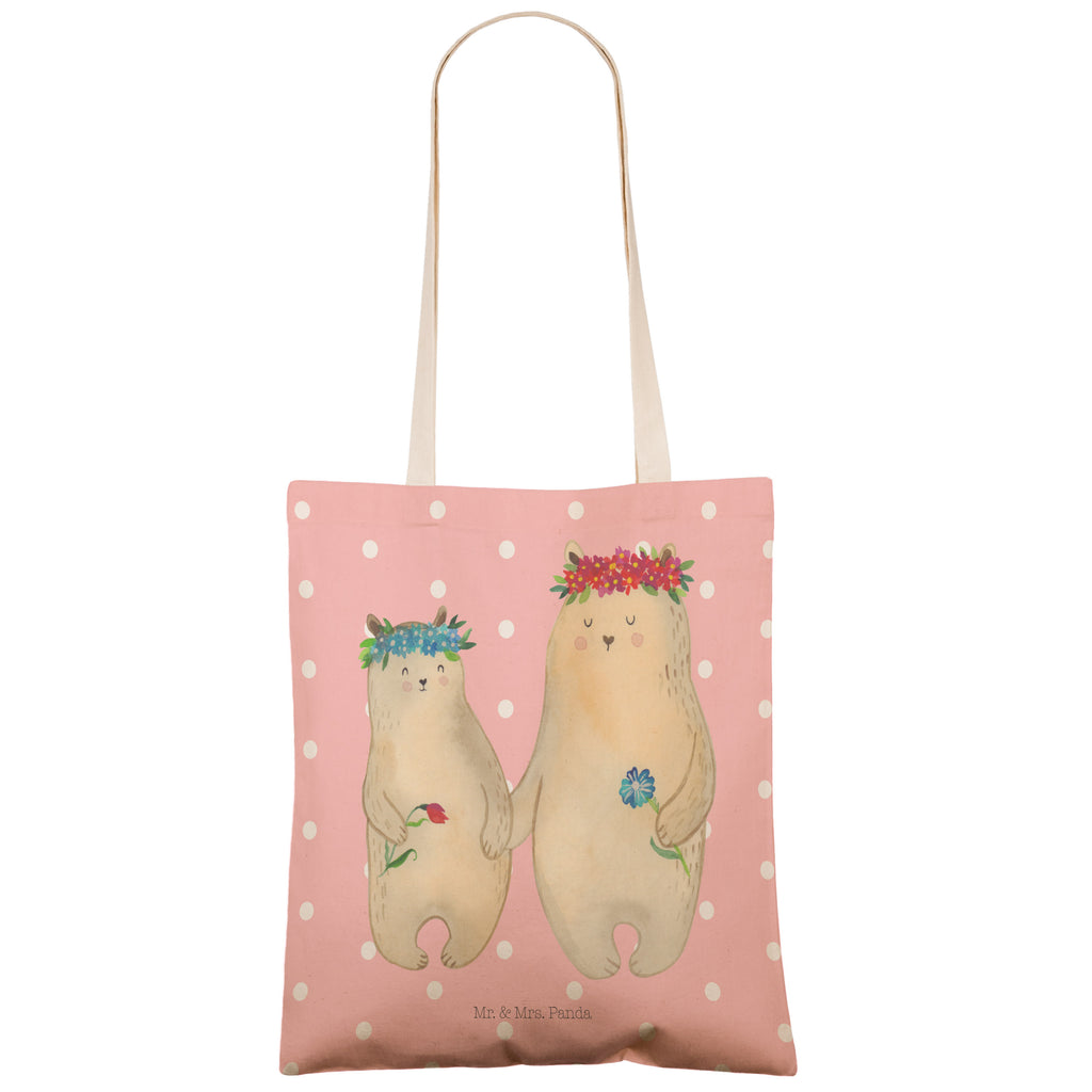 Einkaufstasche Bären mit Blumenkranz Tragetasche, Tasche, Beutel, Stofftasche, Baumwolltasche, Umhängetasche, Shopper, Familie, Vatertag, Muttertag, Bruder, Schwester, Mama, Papa, Oma, Opa, Bär, Bären, Mutter, Mutti, Mami, Lieblingsmensch, Lieblingsmama, beste Mutter, weltbeste Mama, Geschenk Mama. Muttertag, Tochter, Kind, Kinder, Töchter, Family, Vorbild