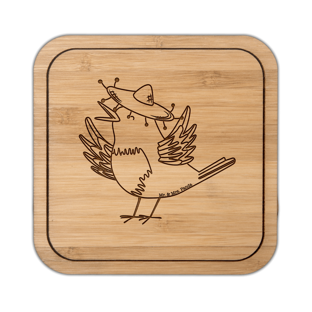 Untersetzer quadratisch Rabe mit Sombrero Untersetzer, Bierdeckel, Glasuntersetzer, Untersetzer Gläser, Getränkeuntersetzer, Tiermotive, Gute Laune, lustige Sprüche, Tiere, Rabe, Vogel, Vögel, Spruch positiv, fröhlich sein, glücklich sein, Glück Spruch, froh, Elster, Motivation