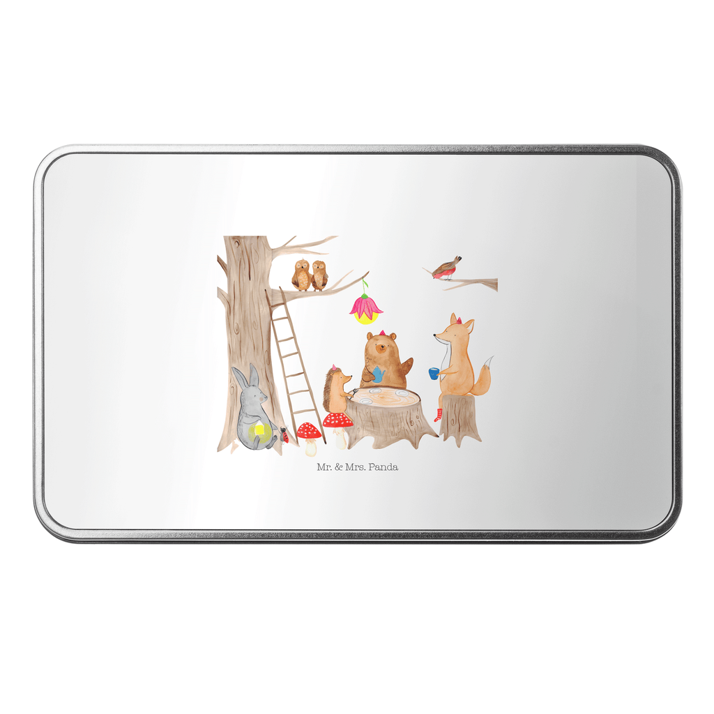 Metalldose rechteckig Waldtiere Picknick Blechdose, Metalldose, Blechbox, Container, Keksdose, Vorratsdose, Vorratsbox, Döschen, Versperbox, Vesperdose, Aufbewahrungsdose, Aufbewahrungsbox, Aluminiumdose, Dose, süße Tiermotive, gute Laune, lustige Sprüche, Tiere, Waldtiere, Picknick, Wald, Fuchs, Hase, Igel, Maus, Eichhörnchen