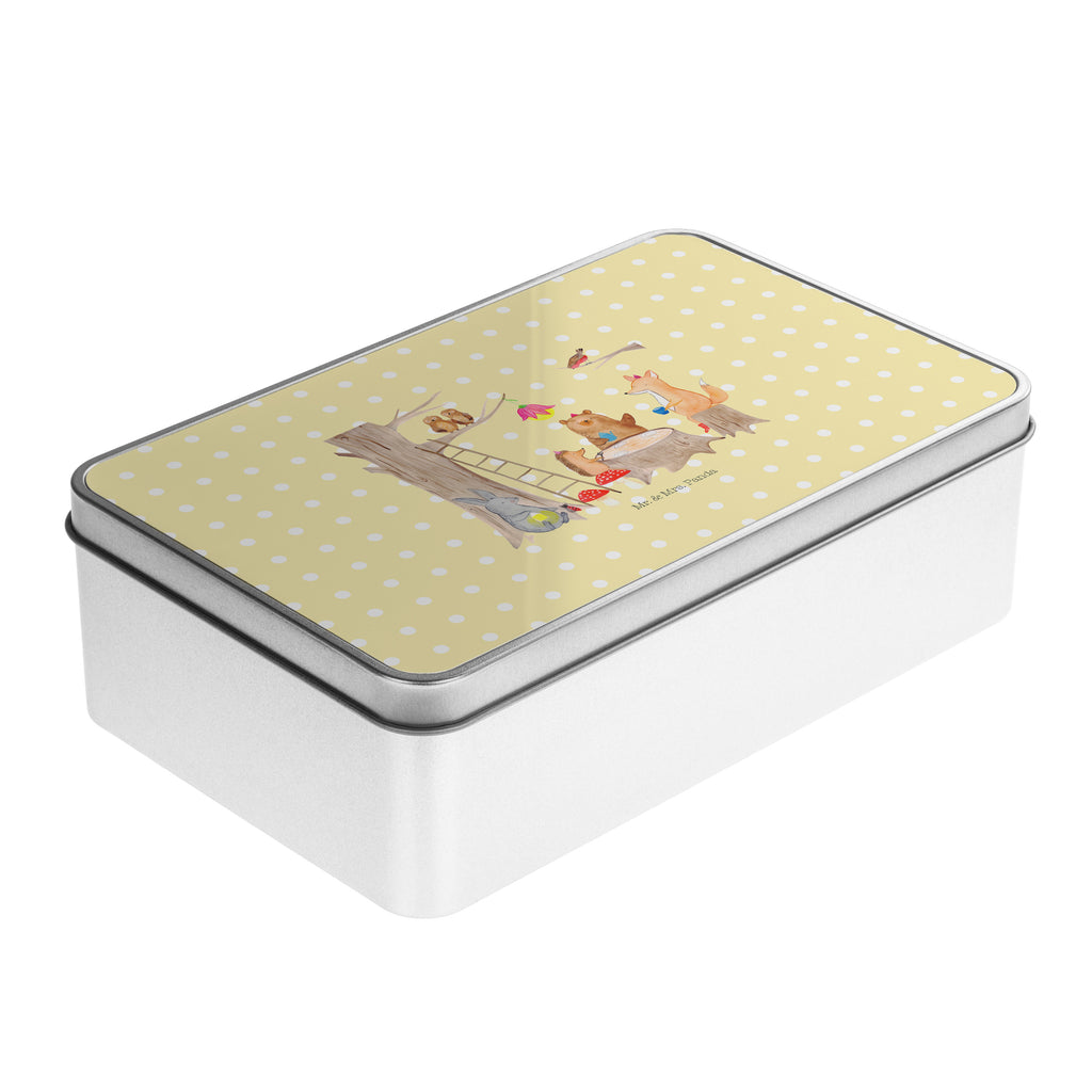 Metalldose rechteckig Waldtiere Picknick Blechdose, Metalldose, Blechbox, Container, Keksdose, Vorratsdose, Vorratsbox, Döschen, Versperbox, Vesperdose, Aufbewahrungsdose, Aufbewahrungsbox, Aluminiumdose, Dose, süße Tiermotive, gute Laune, lustige Sprüche, Tiere, Waldtiere, Picknick, Wald, Fuchs, Hase, Igel, Maus, Eichhörnchen