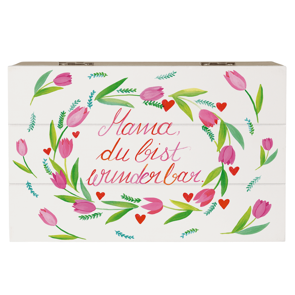 Holzkiste Mama Tulpen Mama, Mutter, Mami, Mutti, Mom,  Holzkiste, Kiste, Schatzkiste, Truhe, Schatulle, XXL,  Erinnerungsbox, Erinnerungskiste, Dekokiste, Aufbewahrungsbox  Blumen Deko, Frühlings Deko, Sommer Deko, Dekoration, positive Botschaft, Naturliebhaber, Outdoor, Natur, Abenteuer