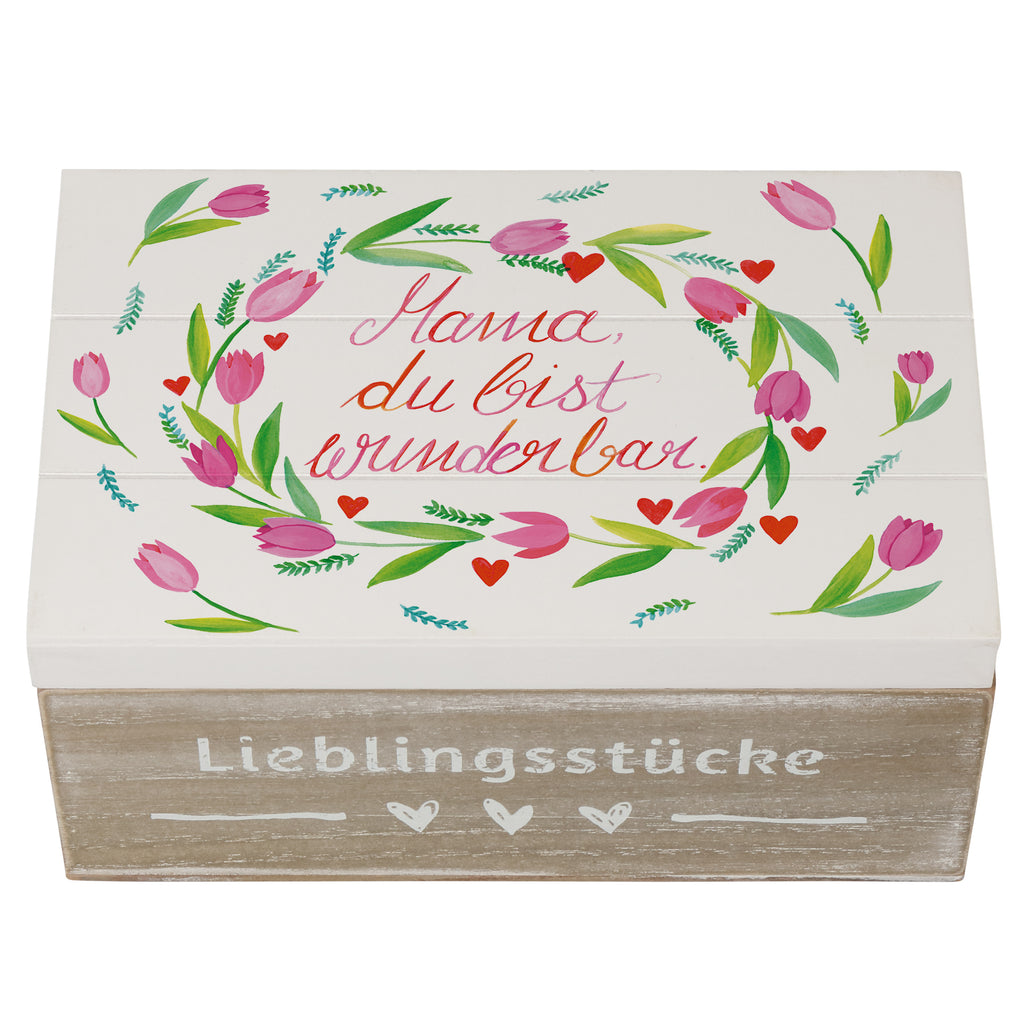 Holzkiste Mama Tulpen Mama, Mutter, Mami, Mutti, Mom,  Holzkiste, Kiste, Schatzkiste, Truhe, Schatulle, XXL,  Erinnerungsbox, Erinnerungskiste, Dekokiste, Aufbewahrungsbox  Blumen Deko, Frühlings Deko, Sommer Deko, Dekoration, positive Botschaft, Naturliebhaber, Outdoor, Natur, Abenteuer