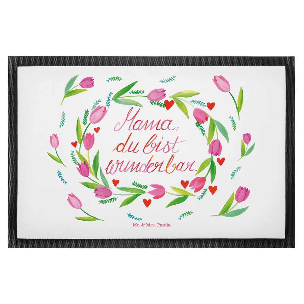 Fußmatte Mama Tulpen Türvorleger, Schmutzmatte, Fußabtreter, Matte, Schmutzfänger, Fußabstreifer, Schmutzfangmatte, Türmatte, Motivfußmatte, Haustürmatte, Vorleger, Blumen Deko, Frühlings Deko, Sommer Deko, Dekoration, positive Botschaft, Naturliebhaber, Outdoor, Natur, Abenteuer, Mama, Mutter, Mami, Mutti, Mom