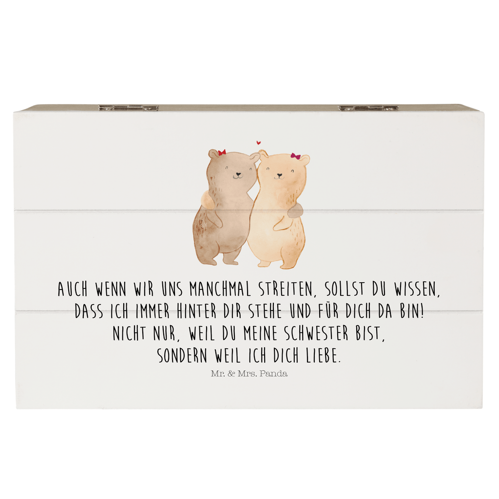 Holzkiste Bären Schwestern Holzkiste, Kiste, Schatzkiste, Truhe, Schatulle, XXL, Erinnerungsbox, Erinnerungskiste, Dekokiste, Aufbewahrungsbox, Familie, Vatertag, Muttertag, Bruder, Schwester, Mama, Papa, Oma, Opa