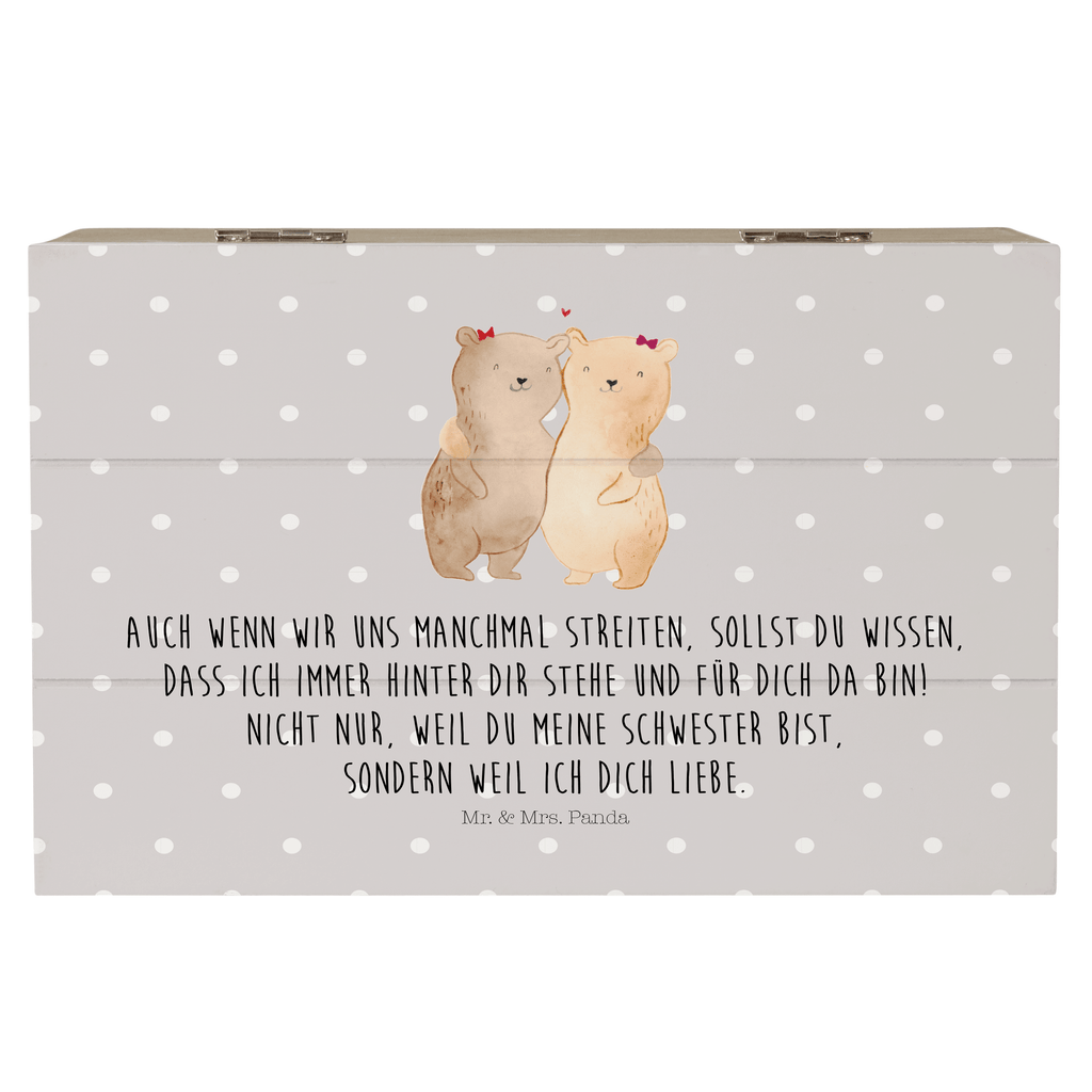 Holzkiste Bären Schwestern Holzkiste, Kiste, Schatzkiste, Truhe, Schatulle, XXL, Erinnerungsbox, Erinnerungskiste, Dekokiste, Aufbewahrungsbox, Familie, Vatertag, Muttertag, Bruder, Schwester, Mama, Papa, Oma, Opa