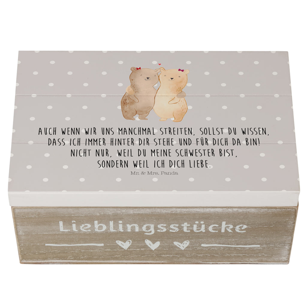 Holzkiste Bären Schwestern Holzkiste, Kiste, Schatzkiste, Truhe, Schatulle, XXL, Erinnerungsbox, Erinnerungskiste, Dekokiste, Aufbewahrungsbox, Familie, Vatertag, Muttertag, Bruder, Schwester, Mama, Papa, Oma, Opa
