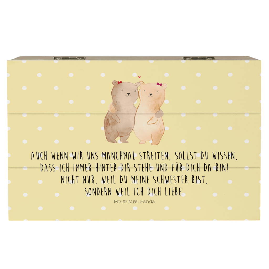Holzkiste Bären Schwestern Holzkiste, Kiste, Schatzkiste, Truhe, Schatulle, XXL, Erinnerungsbox, Erinnerungskiste, Dekokiste, Aufbewahrungsbox, Familie, Vatertag, Muttertag, Bruder, Schwester, Mama, Papa, Oma, Opa