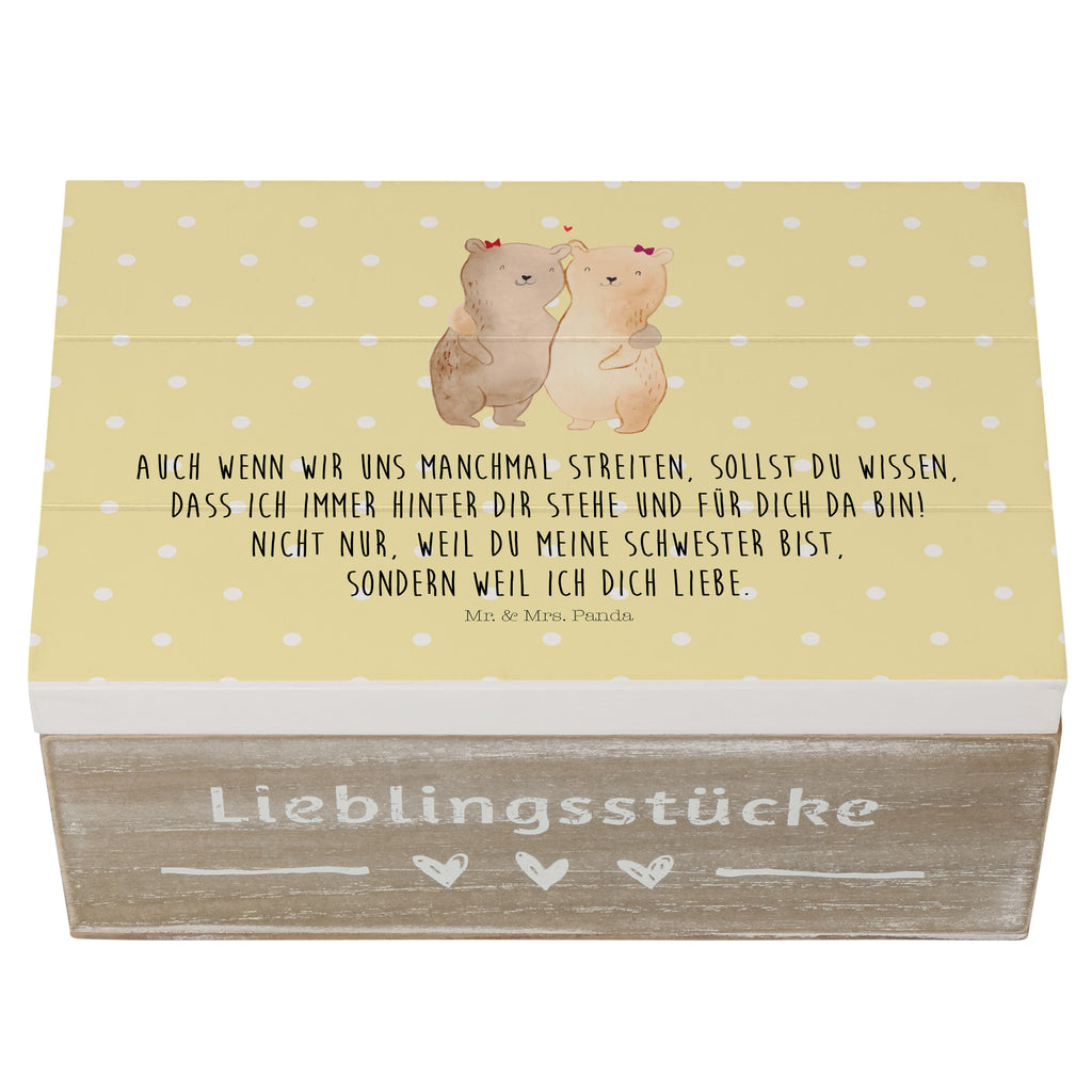 Holzkiste Bären Schwestern Holzkiste, Kiste, Schatzkiste, Truhe, Schatulle, XXL, Erinnerungsbox, Erinnerungskiste, Dekokiste, Aufbewahrungsbox, Familie, Vatertag, Muttertag, Bruder, Schwester, Mama, Papa, Oma, Opa
