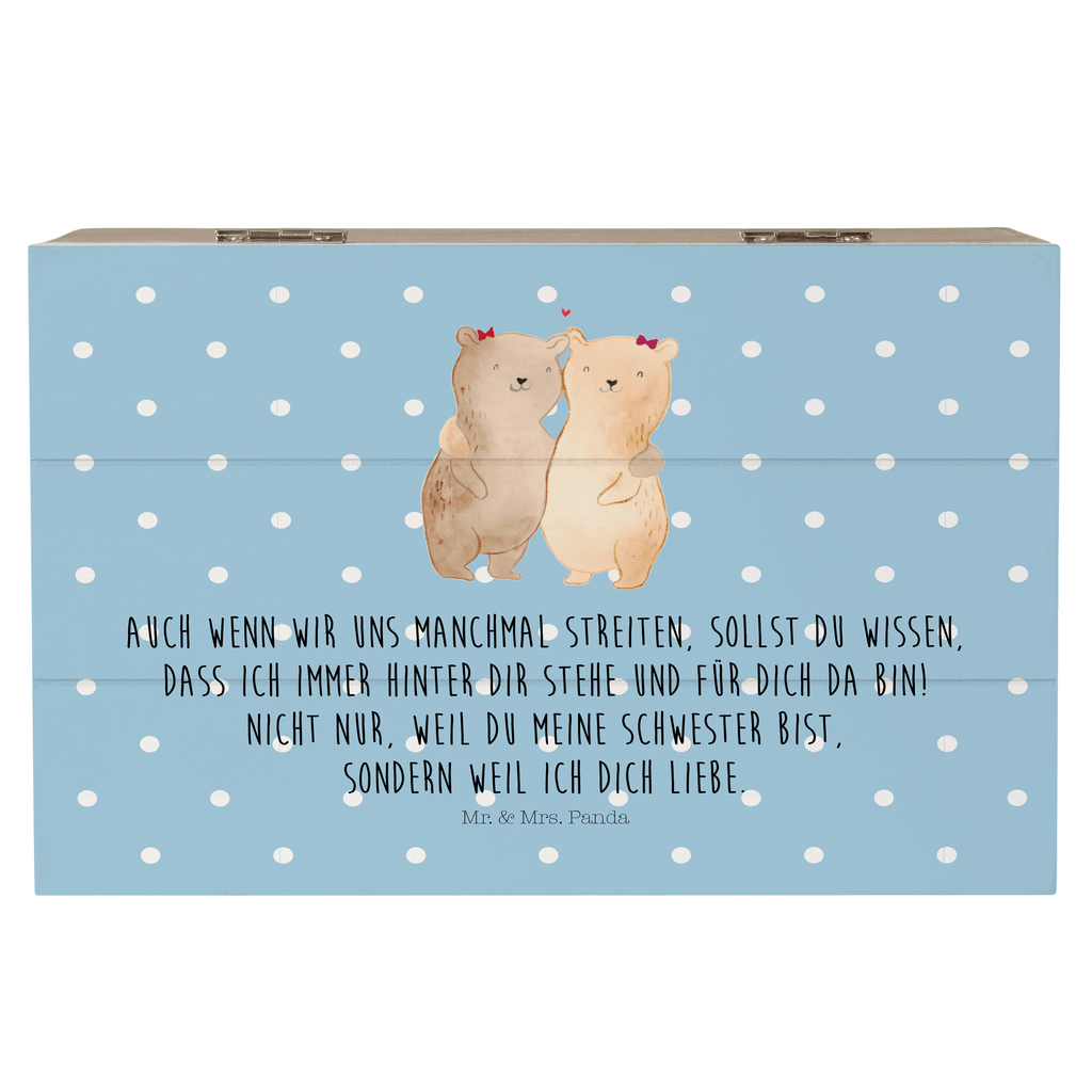 Holzkiste Bären Schwestern Holzkiste, Kiste, Schatzkiste, Truhe, Schatulle, XXL, Erinnerungsbox, Erinnerungskiste, Dekokiste, Aufbewahrungsbox, Familie, Vatertag, Muttertag, Bruder, Schwester, Mama, Papa, Oma, Opa