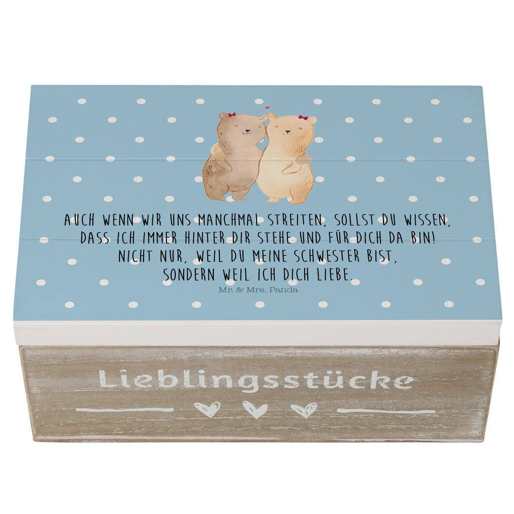 Holzkiste Bären Schwestern Holzkiste, Kiste, Schatzkiste, Truhe, Schatulle, XXL, Erinnerungsbox, Erinnerungskiste, Dekokiste, Aufbewahrungsbox, Familie, Vatertag, Muttertag, Bruder, Schwester, Mama, Papa, Oma, Opa