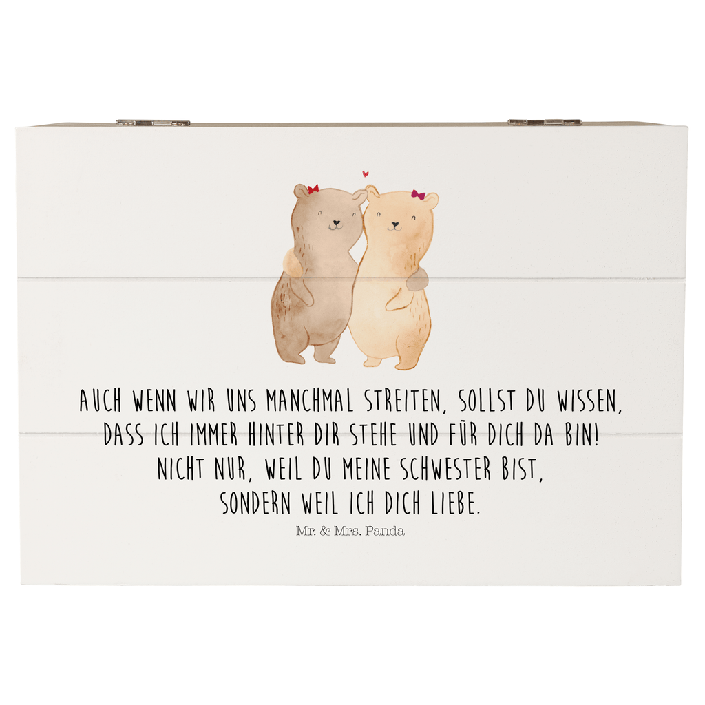 Holzkiste Bären Schwestern Holzkiste, Kiste, Schatzkiste, Truhe, Schatulle, XXL, Erinnerungsbox, Erinnerungskiste, Dekokiste, Aufbewahrungsbox, Familie, Vatertag, Muttertag, Bruder, Schwester, Mama, Papa, Oma, Opa