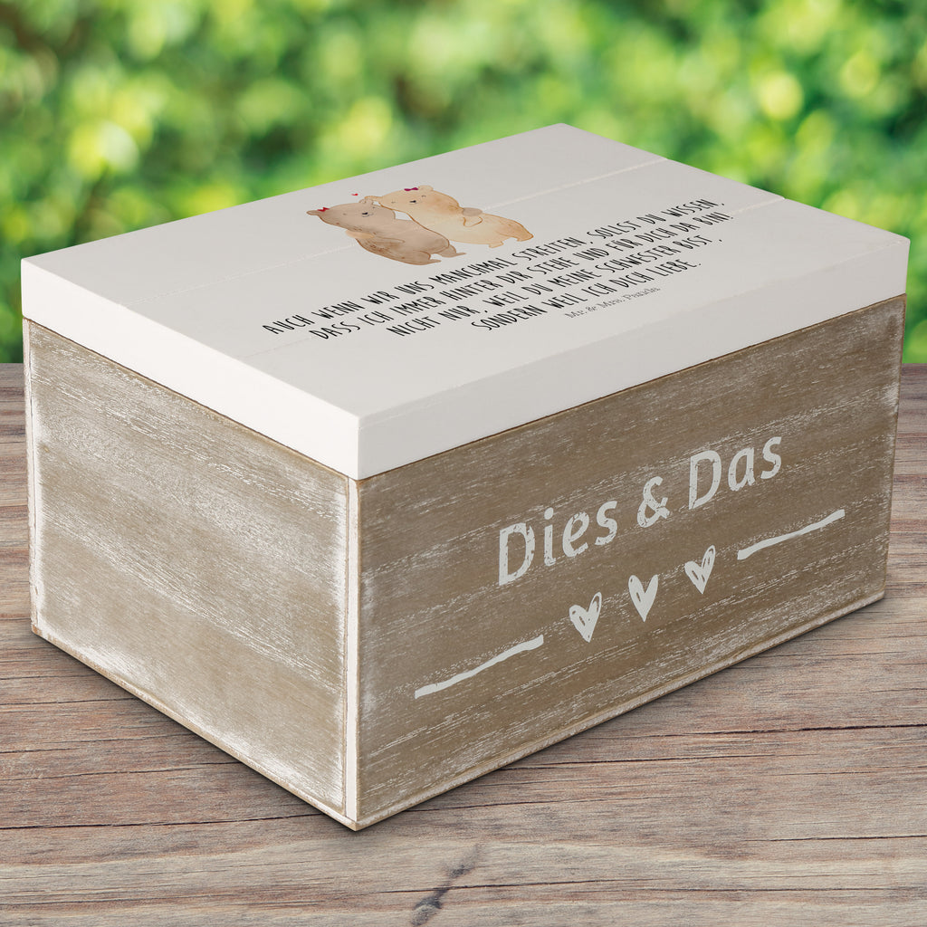 Holzkiste Bären Schwestern Holzkiste, Kiste, Schatzkiste, Truhe, Schatulle, XXL, Erinnerungsbox, Erinnerungskiste, Dekokiste, Aufbewahrungsbox, Familie, Vatertag, Muttertag, Bruder, Schwester, Mama, Papa, Oma, Opa