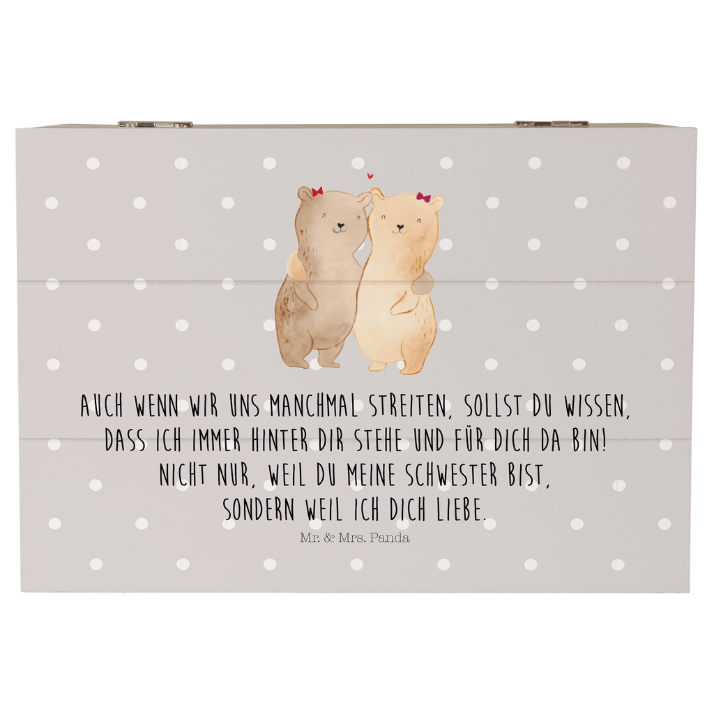 Holzkiste Bären Schwestern Holzkiste, Kiste, Schatzkiste, Truhe, Schatulle, XXL, Erinnerungsbox, Erinnerungskiste, Dekokiste, Aufbewahrungsbox, Familie, Vatertag, Muttertag, Bruder, Schwester, Mama, Papa, Oma, Opa