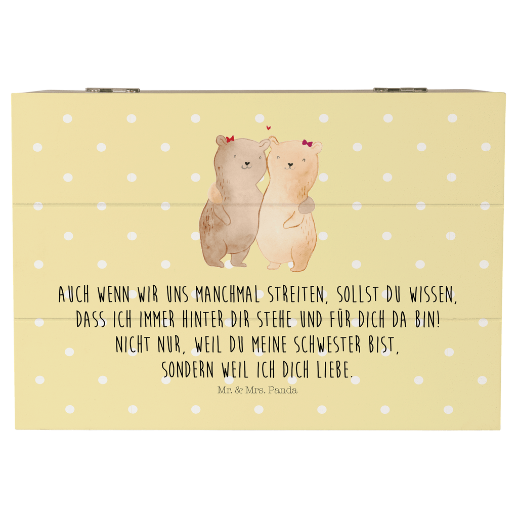 Holzkiste Bären Schwestern Holzkiste, Kiste, Schatzkiste, Truhe, Schatulle, XXL, Erinnerungsbox, Erinnerungskiste, Dekokiste, Aufbewahrungsbox, Familie, Vatertag, Muttertag, Bruder, Schwester, Mama, Papa, Oma, Opa