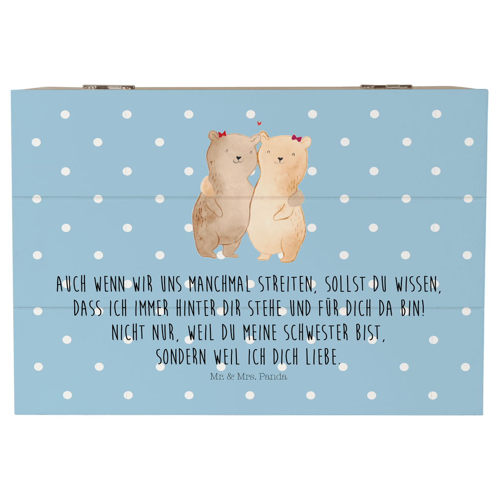 Holzkiste Bären Schwestern Holzkiste, Kiste, Schatzkiste, Truhe, Schatulle, XXL, Erinnerungsbox, Erinnerungskiste, Dekokiste, Aufbewahrungsbox, Familie, Vatertag, Muttertag, Bruder, Schwester, Mama, Papa, Oma, Opa