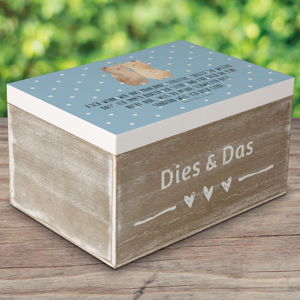 Holzkiste Bären Schwestern Holzkiste, Kiste, Schatzkiste, Truhe, Schatulle, XXL, Erinnerungsbox, Erinnerungskiste, Dekokiste, Aufbewahrungsbox, Familie, Vatertag, Muttertag, Bruder, Schwester, Mama, Papa, Oma, Opa