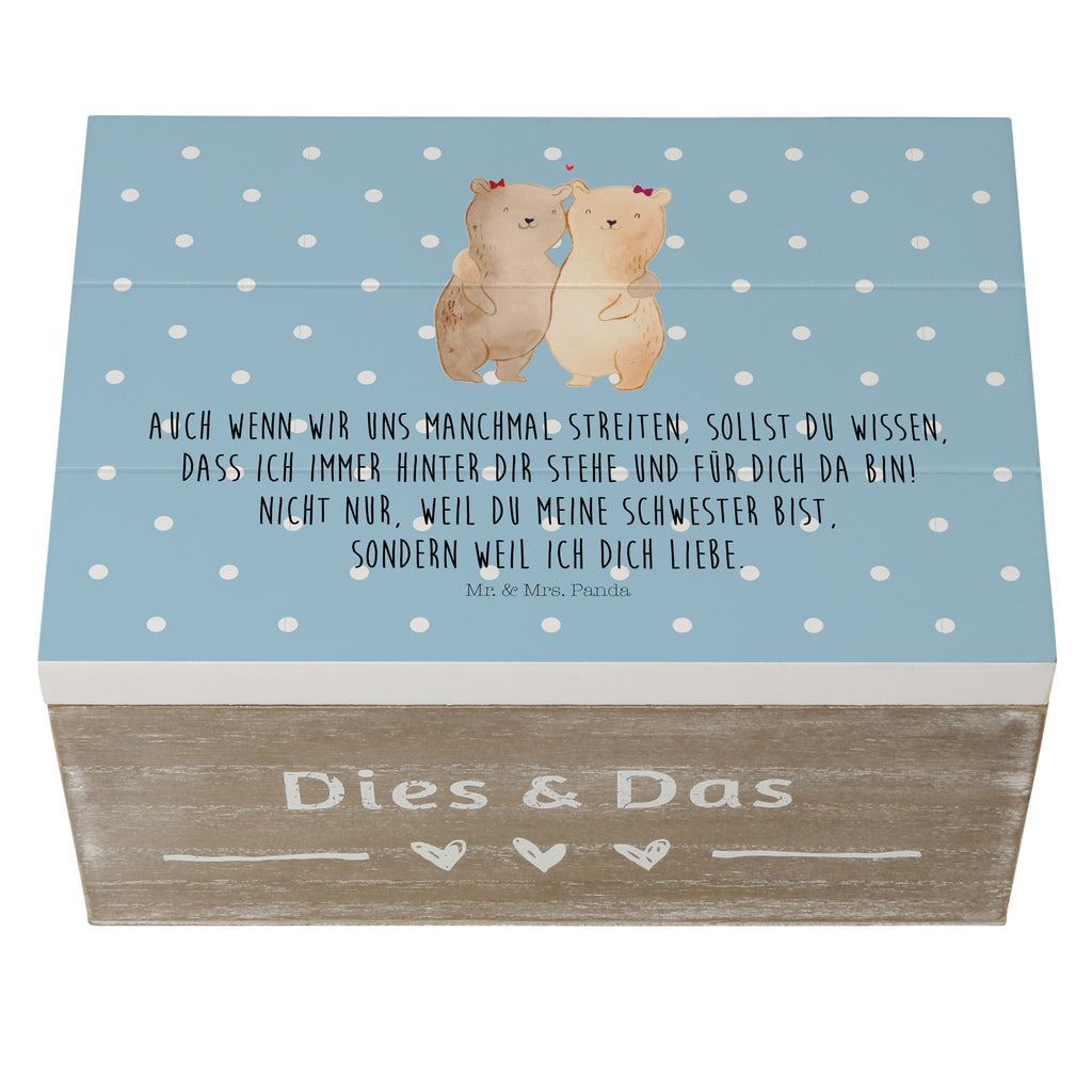 Holzkiste Bären Schwestern Holzkiste, Kiste, Schatzkiste, Truhe, Schatulle, XXL, Erinnerungsbox, Erinnerungskiste, Dekokiste, Aufbewahrungsbox, Familie, Vatertag, Muttertag, Bruder, Schwester, Mama, Papa, Oma, Opa