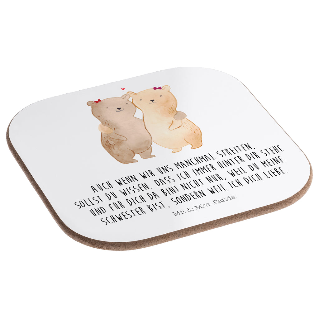 Quadratische Untersetzer Bären Schwestern Bierdeckel, Glasuntersetzer, Untersetzer Gläser, Getränkeuntersetzer, Familie, Vatertag, Muttertag, Bruder, Schwester, Mama, Papa, Oma, Opa