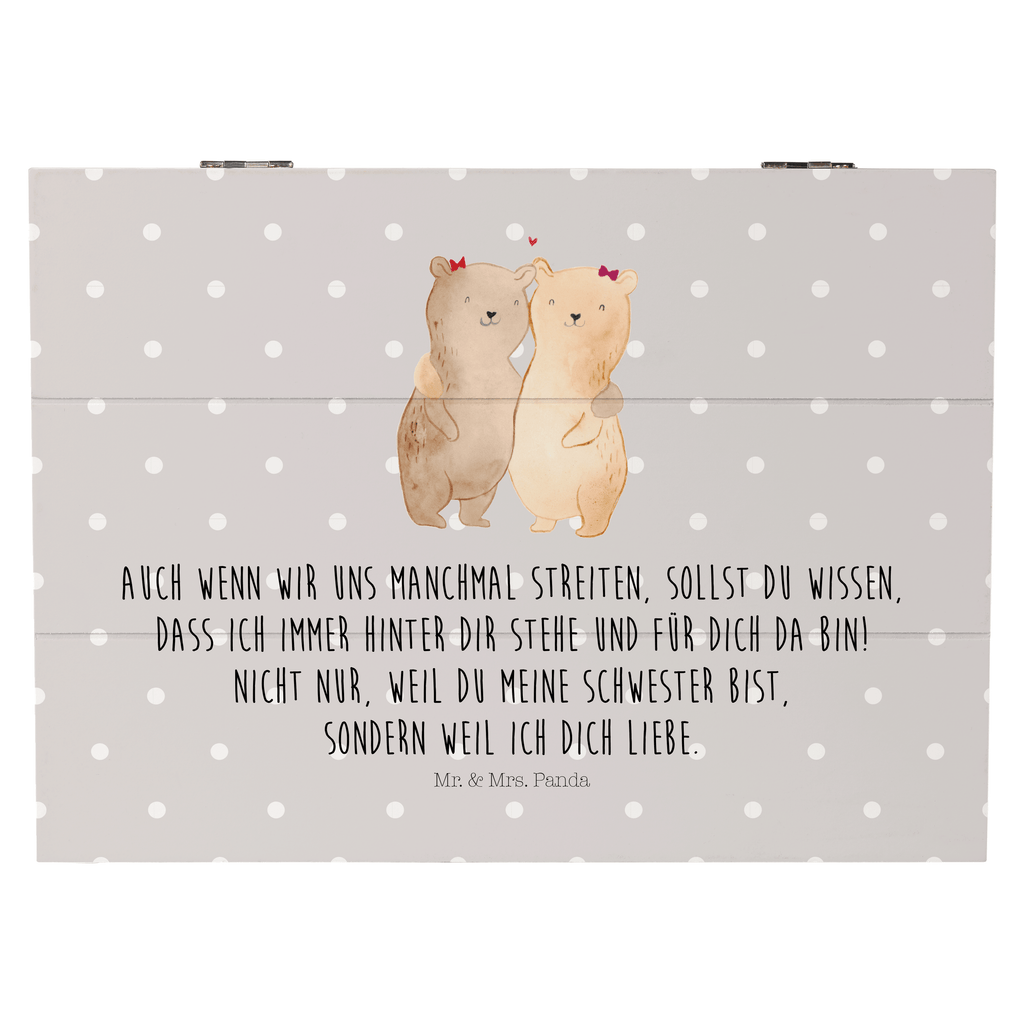 Holzkiste Bären Schwestern Holzkiste, Kiste, Schatzkiste, Truhe, Schatulle, XXL, Erinnerungsbox, Erinnerungskiste, Dekokiste, Aufbewahrungsbox, Familie, Vatertag, Muttertag, Bruder, Schwester, Mama, Papa, Oma, Opa