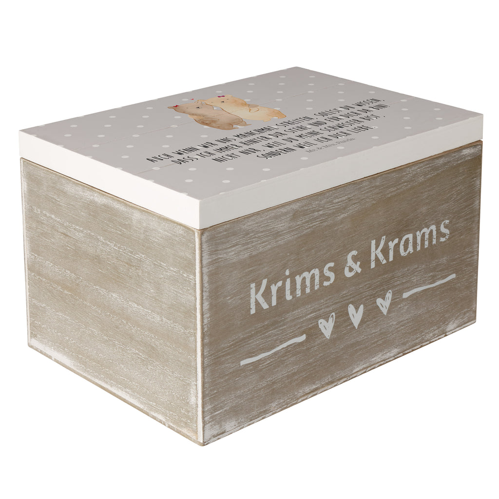 Holzkiste Bären Schwestern Holzkiste, Kiste, Schatzkiste, Truhe, Schatulle, XXL, Erinnerungsbox, Erinnerungskiste, Dekokiste, Aufbewahrungsbox, Familie, Vatertag, Muttertag, Bruder, Schwester, Mama, Papa, Oma, Opa