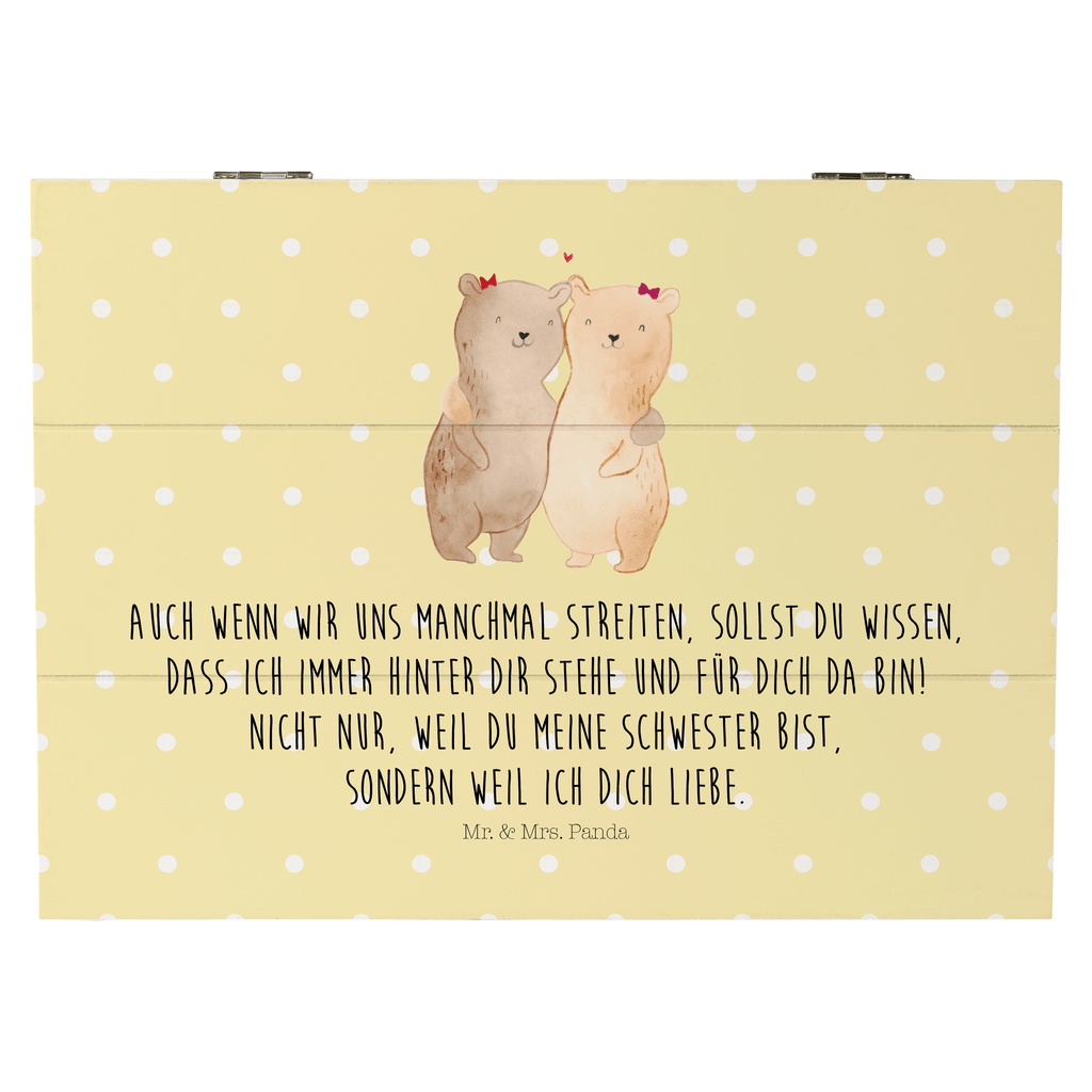 Holzkiste Bären Schwestern Holzkiste, Kiste, Schatzkiste, Truhe, Schatulle, XXL, Erinnerungsbox, Erinnerungskiste, Dekokiste, Aufbewahrungsbox, Familie, Vatertag, Muttertag, Bruder, Schwester, Mama, Papa, Oma, Opa