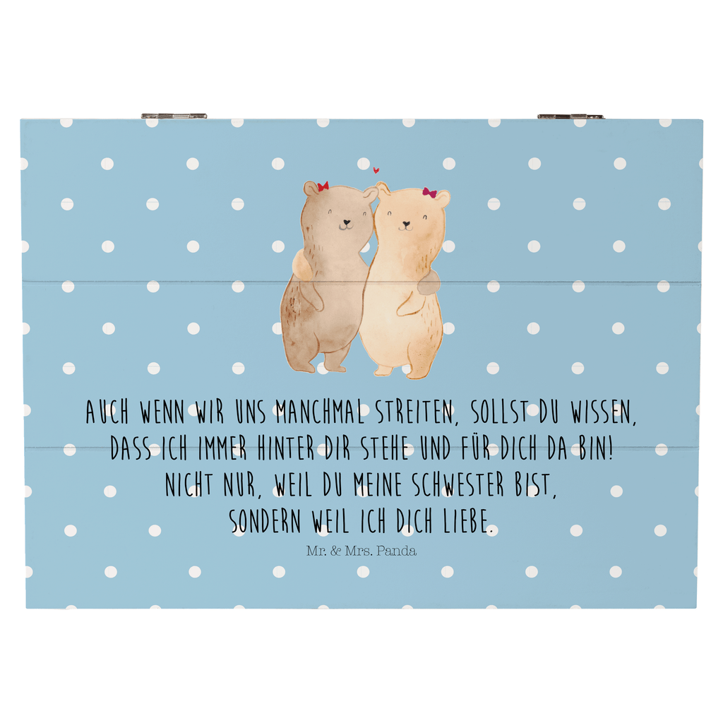 Holzkiste Bären Schwestern Holzkiste, Kiste, Schatzkiste, Truhe, Schatulle, XXL, Erinnerungsbox, Erinnerungskiste, Dekokiste, Aufbewahrungsbox, Familie, Vatertag, Muttertag, Bruder, Schwester, Mama, Papa, Oma, Opa