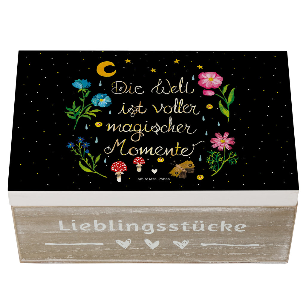 Holzkiste Magische Welt Magische Momente, Spruch schön, Spruch positiv, Motivation, schwarz, magisch, Blumen, Nacht, Weisheit Holzkiste, Kiste, Schatzkiste, Truhe, Schatulle, XXL,  Erinnerungsbox, Erinnerungskiste, Dekokiste, Aufbewahrungsbox  Blumen Deko, Frühlings Deko, Sommer Deko, Dekoration, positive Botschaft, Naturliebhaber, Outdoor, Natur, Abenteuer