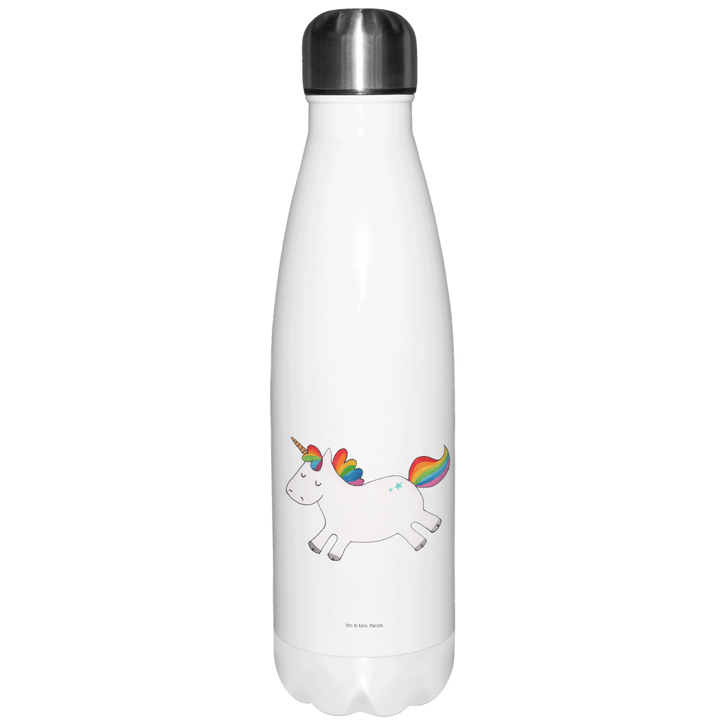 Thermosflasche Einhorn Happy Isolierflasche, Thermoflasche, Trinkflasche, Thermos, Edelstahl, Einhorn, Einhörner, Einhorn Deko, Pegasus, Unicorn, glücklich, fröhlich, Spaß, Freude, Lebensfreude, witzig, spannend, Lächeln, Lachen