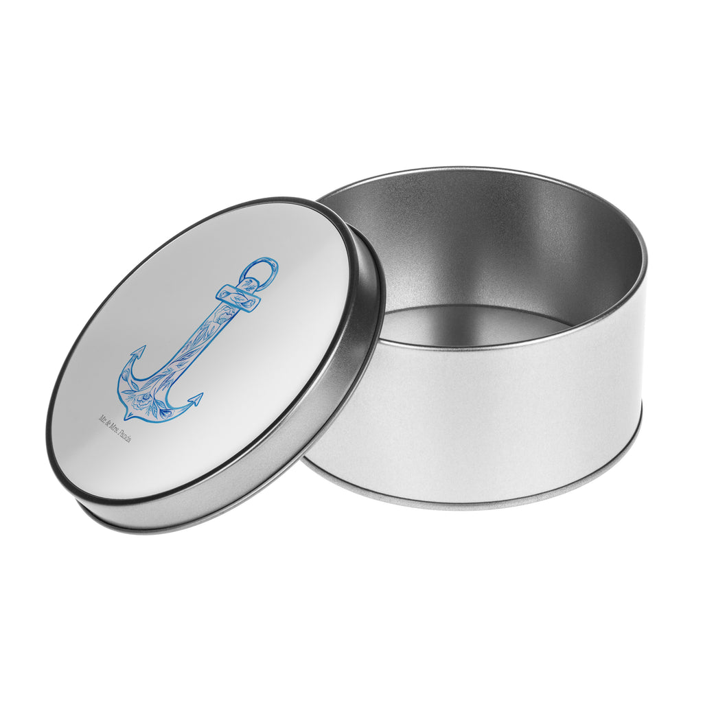 Blechdose rund Anker Blau Metalldose, Keksdose, Dose, Vorratsdose, Geschenkbox, Tiermotive, Gute Laune, lustige Sprüche, Tiere