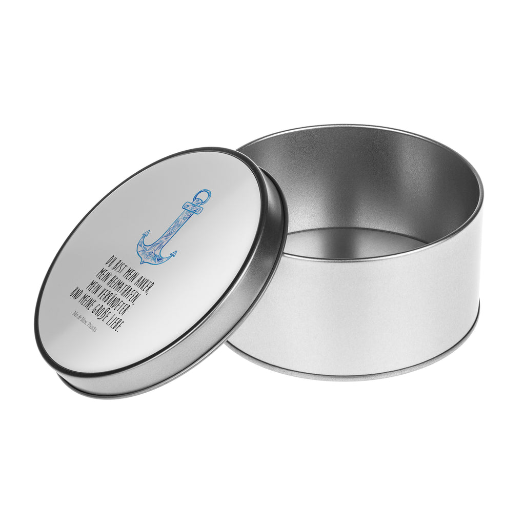 Blechdose rund Anker Blau Metalldose, Keksdose, Dose, Vorratsdose, Geschenkbox, Tiermotive, Gute Laune, lustige Sprüche, Tiere