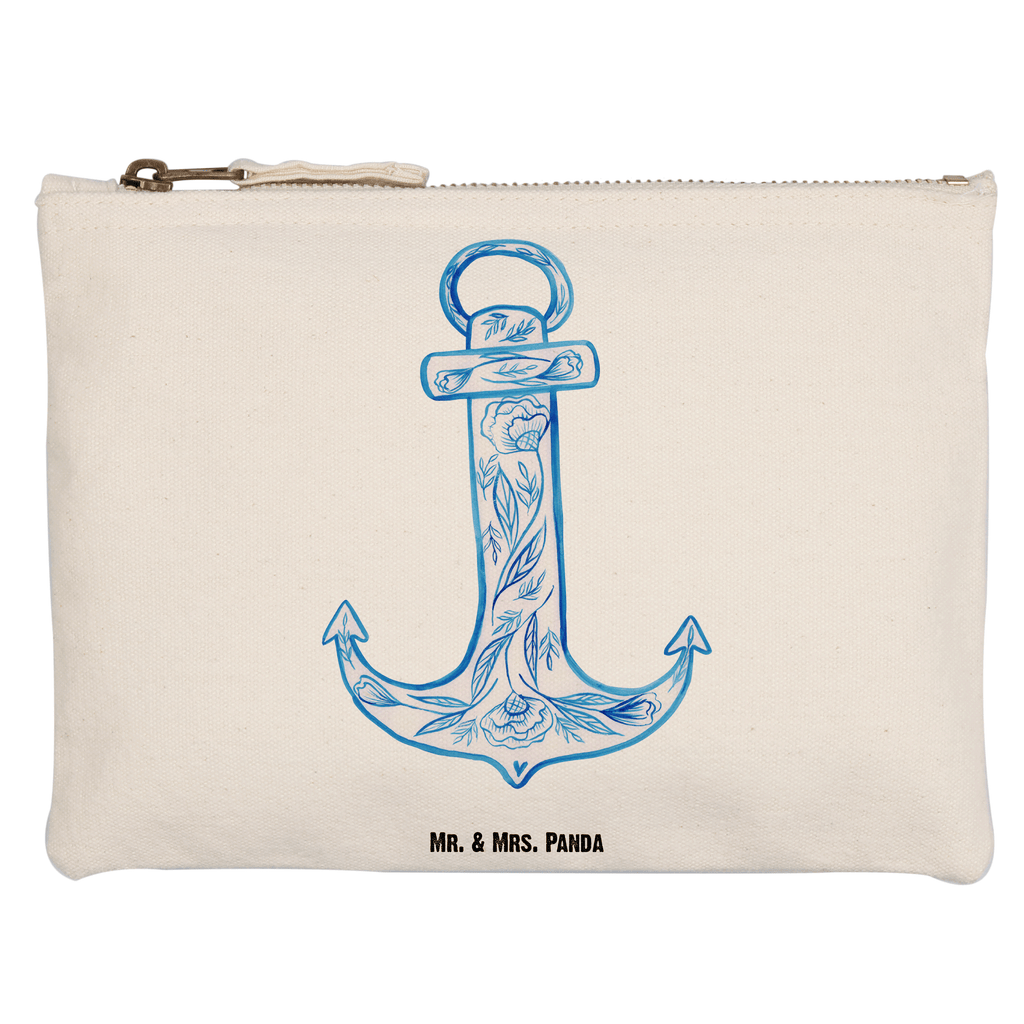 Schminktasche Anker Blau Schminktasche, Kosmetiktasche, Kosmetikbeutel, Stiftemäppchen, Etui, Federmappe, Makeup, XXL, Schminketui, Kosmetiketui, Schlamperetui, Tiermotive, Gute Laune, lustige Sprüche, Tiere