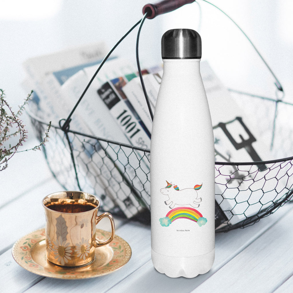 Thermosflasche Einhorn Regenbogen Isolierflasche, Thermoflasche, Trinkflasche, Thermos, Edelstahl, Einhorn, Einhörner, Einhorn Deko, Pegasus, Unicorn, Regenbogen, Glitzer, Einhornpower, Erwachsenwerden, Einhornautobahn