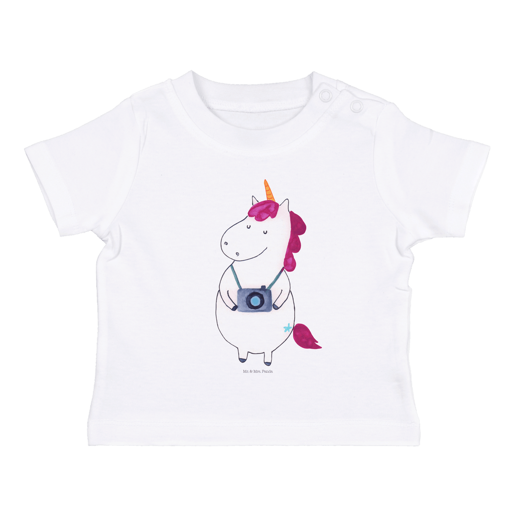 Organic Baby Shirt Einhorn Fotograf Baby T-Shirt, Jungen Baby T-Shirt, Mädchen Baby T-Shirt, Shirt, Einhorn, Einhörner, Einhorn Deko, Pegasus, Unicorn, Fotograf, Fotografie, Kamera, Reisen, Weltreise, Weltenbummler, Urlaub, Tourist, Kurztrip, Reise, Städtereise