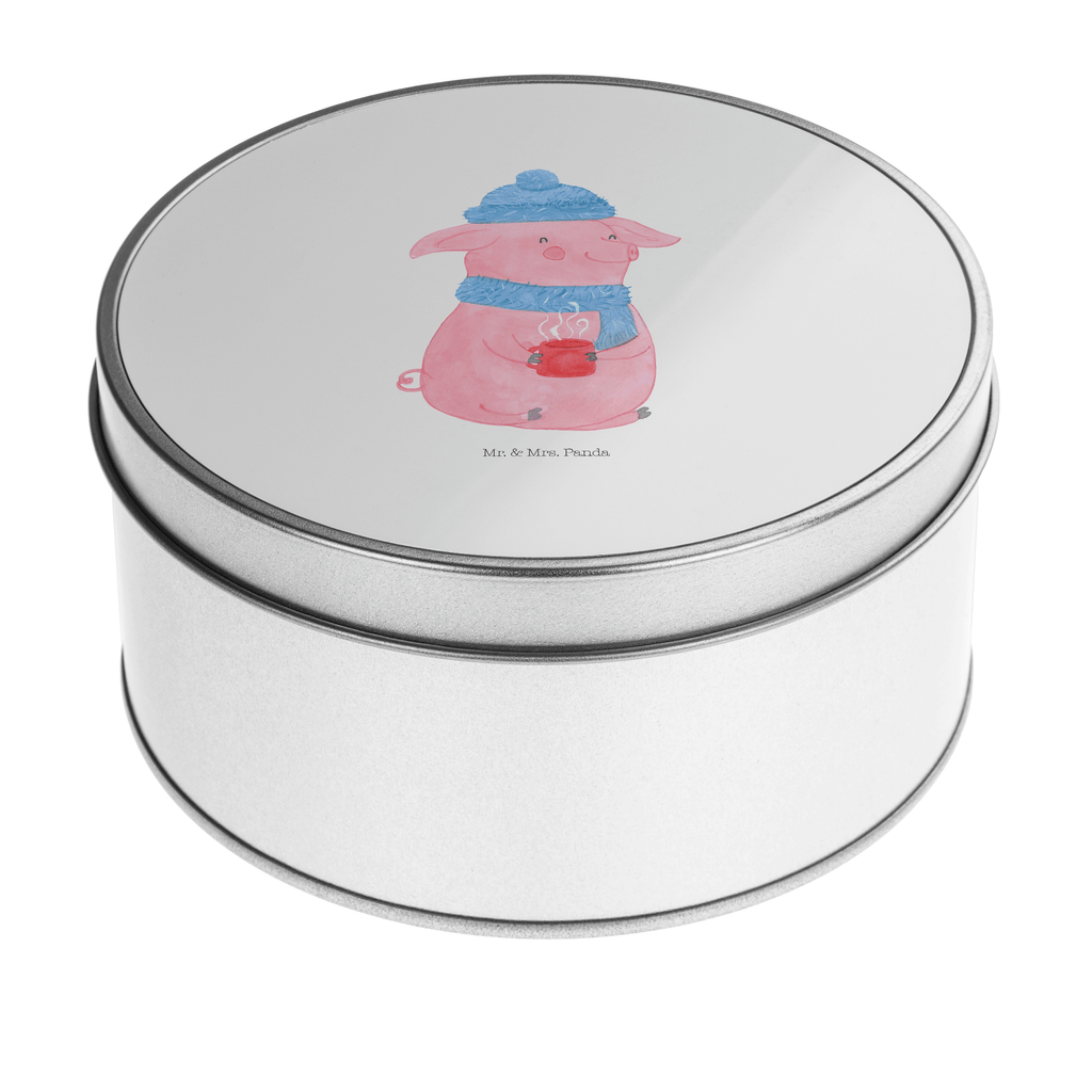 Blechdose rund Lallelndes Glühschwein Metalldose, Keksdose, Dose, Vorratsdose, Geschenkbox, Winter, Weihnachten, Weihnachtsdeko, Nikolaus, Advent, Heiligabend, Wintermotiv, Glühwein, Betrunken, Weihnachtsmarkt, Spruch