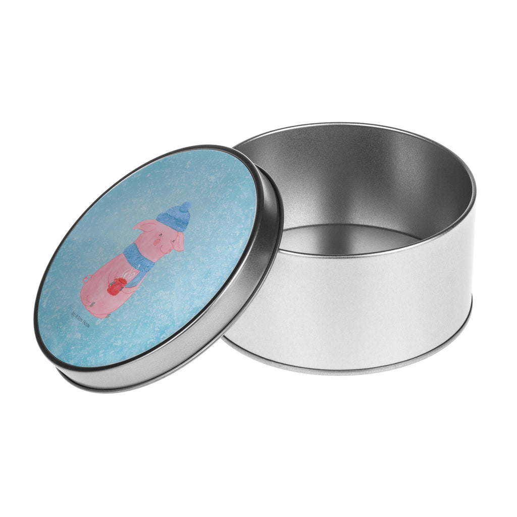 Blechdose rund Lallelndes Glühschwein Metalldose, Keksdose, Dose, Vorratsdose, Geschenkbox, Winter, Weihnachten, Weihnachtsdeko, Nikolaus, Advent, Heiligabend, Wintermotiv, Glühwein, Betrunken, Weihnachtsmarkt, Spruch