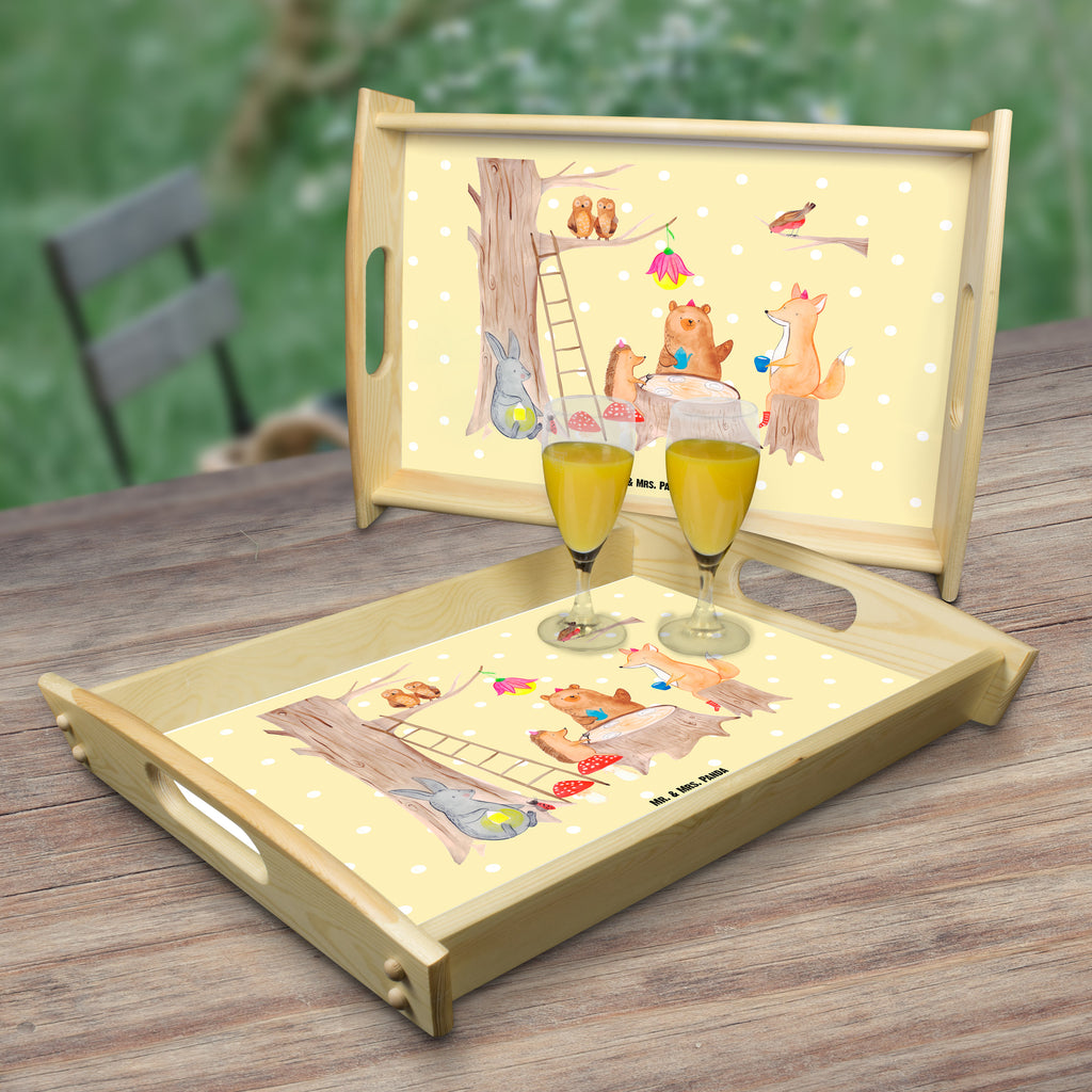 Serviertablett Waldtiere Picknick Tablett, Holztablett, Küchentablett, Dekotablett, Frühstückstablett, Tiermotive, Gute Laune, lustige Sprüche, Tiere, Waldtiere, Picknick, Wald, Fuchs, Hase, Igel, Maus, Eichhörnchen