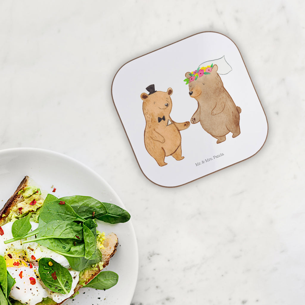 Quadratische Untersetzer Bären Heirat Bierdeckel, Glasuntersetzer, Untersetzer Gläser, Getränkeuntersetzer, Hochzeit, Hochzeitsgeschenk, Ehe, Hochzeitsfeier, Trauung, Trauungsgeschenk, Hochzeitskarte, Verlobungsfeier, Verlobungsgeschenk, Hochzeitsgeschenkideen, Hochzeitsgeschenke für Brautpaar, Hochzeitstag, Geschenk zur Hochzeit