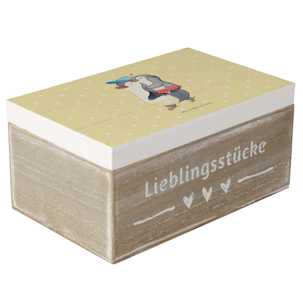 Holzkiste Pinguin Kleine Schwester Holzkiste, Kiste, Schatzkiste, Truhe, Schatulle, XXL, Erinnerungsbox, Erinnerungskiste, Dekokiste, Aufbewahrungsbox, Familie, Vatertag, Muttertag, Bruder, Schwester, Mama, Papa, Oma, Opa