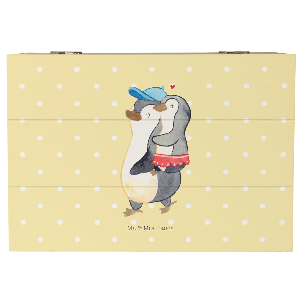 Holzkiste Pinguin Kleine Schwester Holzkiste, Kiste, Schatzkiste, Truhe, Schatulle, XXL, Erinnerungsbox, Erinnerungskiste, Dekokiste, Aufbewahrungsbox, Familie, Vatertag, Muttertag, Bruder, Schwester, Mama, Papa, Oma, Opa