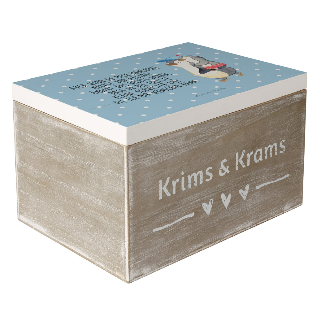Holzkiste Pinguin Kleine Schwester Holzkiste, Kiste, Schatzkiste, Truhe, Schatulle, XXL, Erinnerungsbox, Erinnerungskiste, Dekokiste, Aufbewahrungsbox, Familie, Vatertag, Muttertag, Bruder, Schwester, Mama, Papa, Oma, Opa