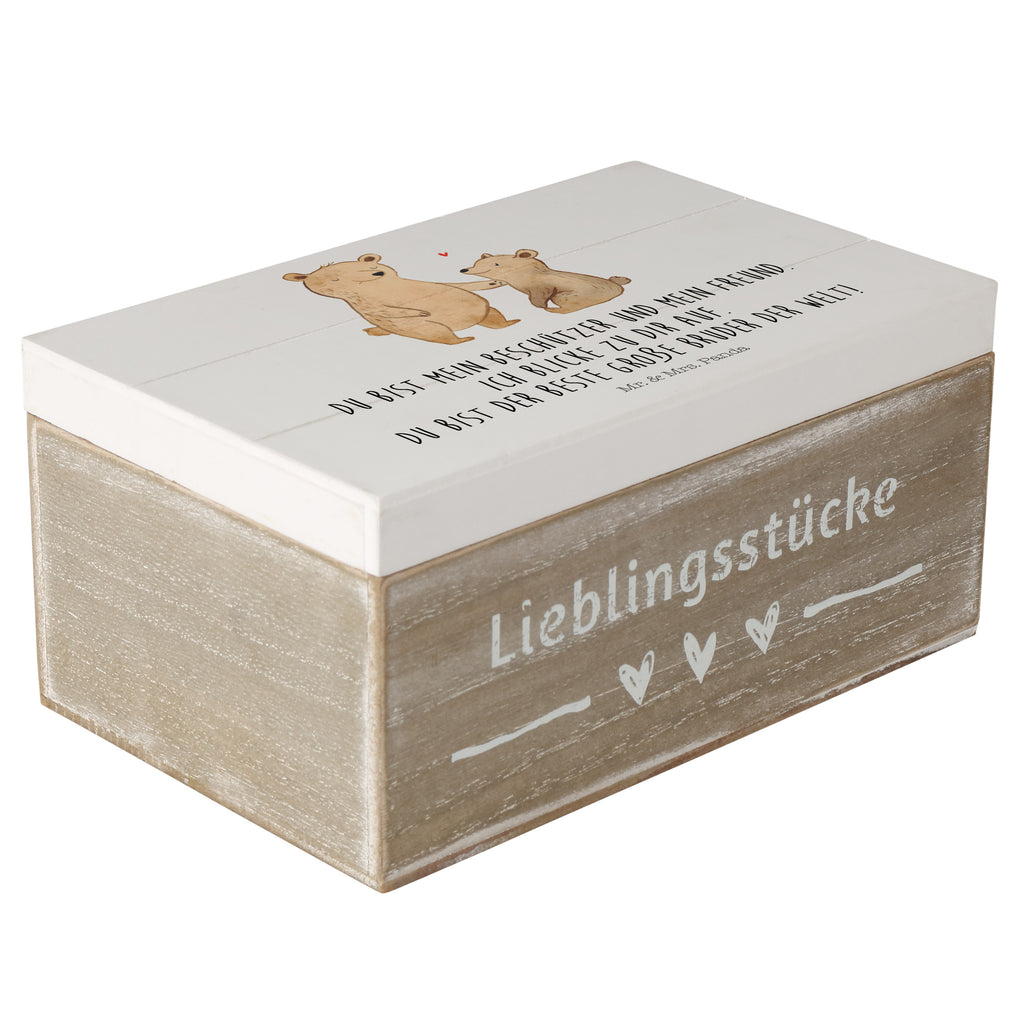 Holzkiste Bär Großer Bruder Holzkiste, Kiste, Schatzkiste, Truhe, Schatulle, XXL, Erinnerungsbox, Erinnerungskiste, Dekokiste, Aufbewahrungsbox, Familie, Vatertag, Muttertag, Bruder, Schwester, Mama, Papa, Oma, Opa, Großer Bruder, Geschwister, bester Bruder, Brudi, Bär, Bären
