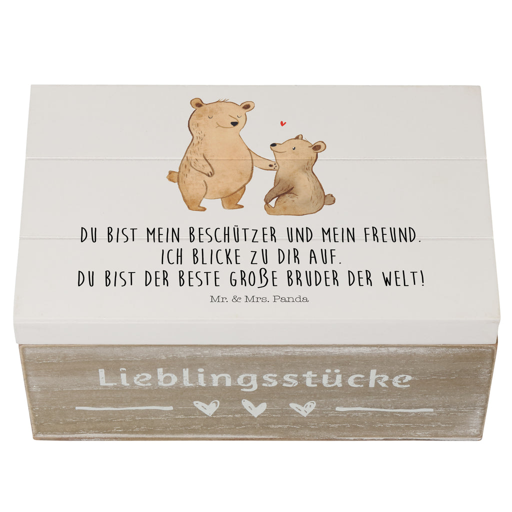 Holzkiste Bär Großer Bruder Holzkiste, Kiste, Schatzkiste, Truhe, Schatulle, XXL, Erinnerungsbox, Erinnerungskiste, Dekokiste, Aufbewahrungsbox, Familie, Vatertag, Muttertag, Bruder, Schwester, Mama, Papa, Oma, Opa, Großer Bruder, Geschwister, bester Bruder, Brudi, Bär, Bären