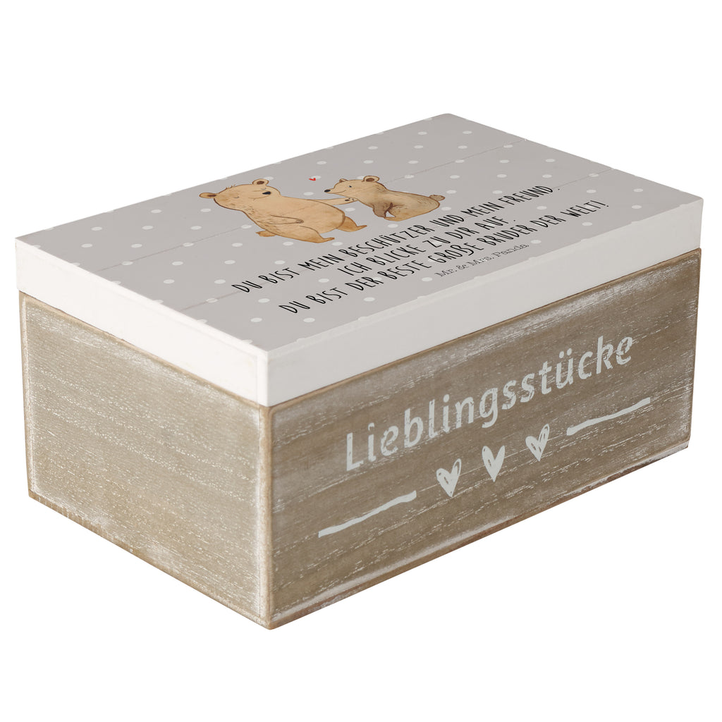 Holzkiste Bär Großer Bruder Holzkiste, Kiste, Schatzkiste, Truhe, Schatulle, XXL, Erinnerungsbox, Erinnerungskiste, Dekokiste, Aufbewahrungsbox, Familie, Vatertag, Muttertag, Bruder, Schwester, Mama, Papa, Oma, Opa, Großer Bruder, Geschwister, bester Bruder, Brudi, Bär, Bären